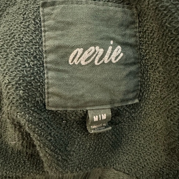 Aerie Medium Oversized Cotton pullover green sweatshirt hoodie - Picture 5 of 7